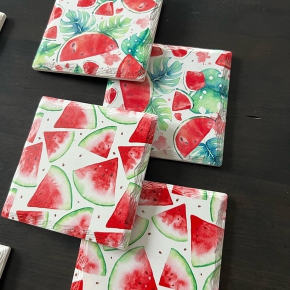Watermelon summer Set of 8 Ceramic Coasters 🍉 - Picture 2 of 6